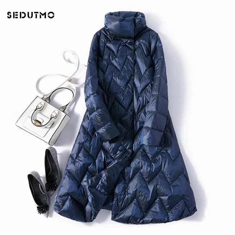 SEDUTMO Winter Ultra Light Duck Down Women Jackets Long Coat Thick Casual Autumn Puffer Jacket ED873