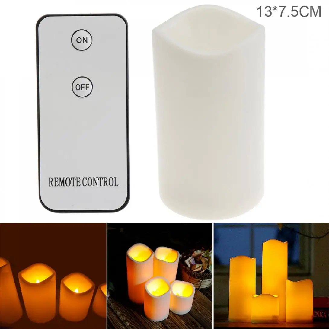 

13 x 7.5CM Flameless LED Candle Light with Remote Control Home Tea for Weddings Christmas Festival Celebration Parties Gifts