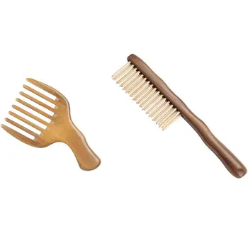 

Hair Straightener Wide Tooth Comb Wooden Massage Brush & Natural Sandalwood Hair Comb Handmade Wooden Comb
