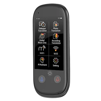 

K1 Pro Photo Translation AI Smart Voice 75 Languages Real-Time Face-To-Face WIFI 2.4inch TFT 12MP Multi-Function Translator(Gray