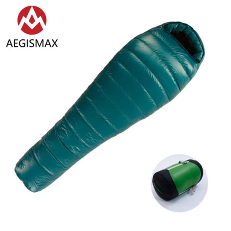 AEGISMAX M3 компактный спальный мешок 23℉~ 32℉сверхлегкий 800FP гусиный пух типа «кокон» Сращивание походов Открытый теплый водонепроницаемый