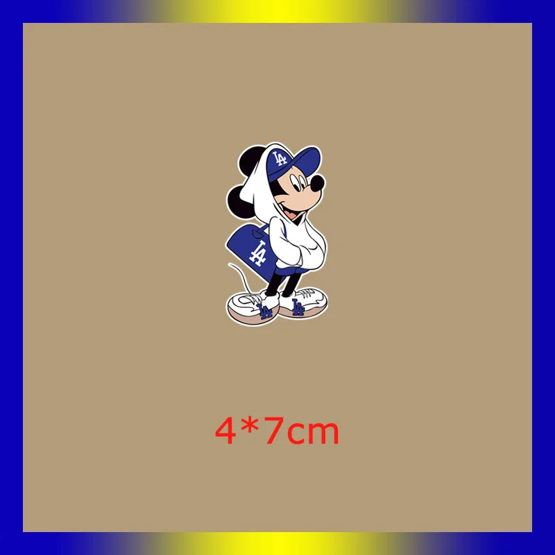 Disney Mickey Mouse Robbery Dress Up Heat Transfer Stickers Iron on Pathces  Appliqués On Clothes Custom Patch Free Shipping