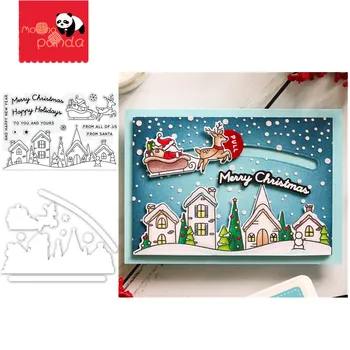 

SANTA'S RIDE SLIDER Metal Cutting Dies and Stamps for DIY Stamp Scrapbooking Photo Album Embossing Paper Wedding Cards Making