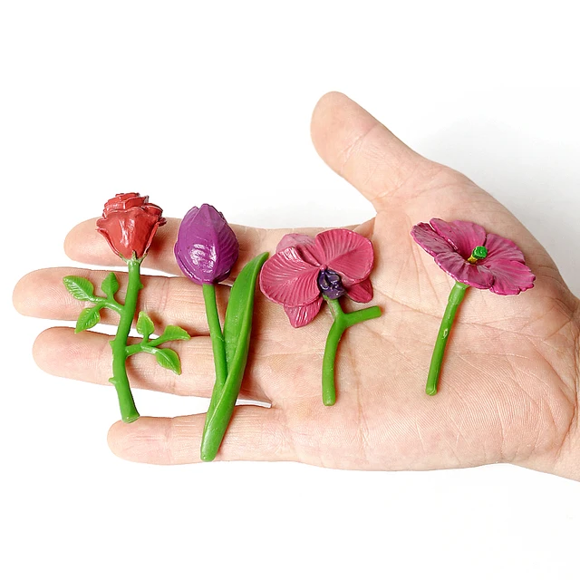 Montessori Materials Realistic Fresh bouquet Flowers Models Figure Biology Educational for Preschool Homeschool Kids Toys 4