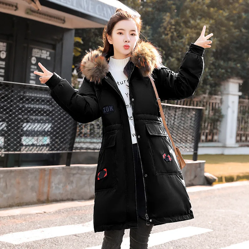 

Hooded Casual Solid Color Elegant Loose Comfortable Slimming 2018 Winter New Style Cotton Coat