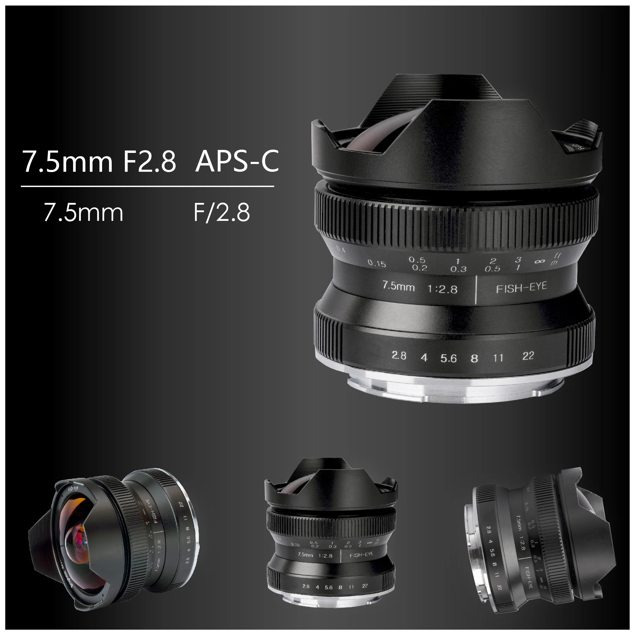 Brightin-Star 7.5mm F2.8 Ultra Wide-Angle Fisheye Manual Focus APS-C Mirrorless Camera Lens for Micro 4/3-Mount Panasonic G9/GX85/GH5/GM7 5/GX9 8/GF10 5/Olympus EPM2/E-P 5 3/E-M10/E-PL10 