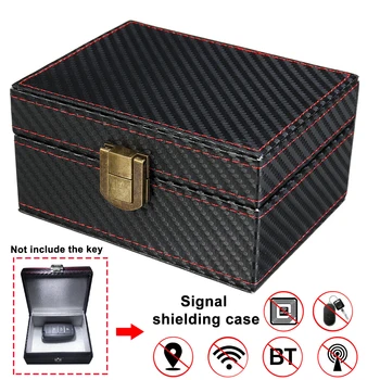 

Cards Fob Protector Safe Anti Thief Keyless Entry Radiation-proof Large Home PU Car Key Signal Blocker Box Mobile Phone