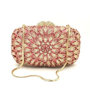 

Luxuries women evening party bag Nigeria bridal wedding diamonds accessories elegant clutches bag hollow out crystal bag purses