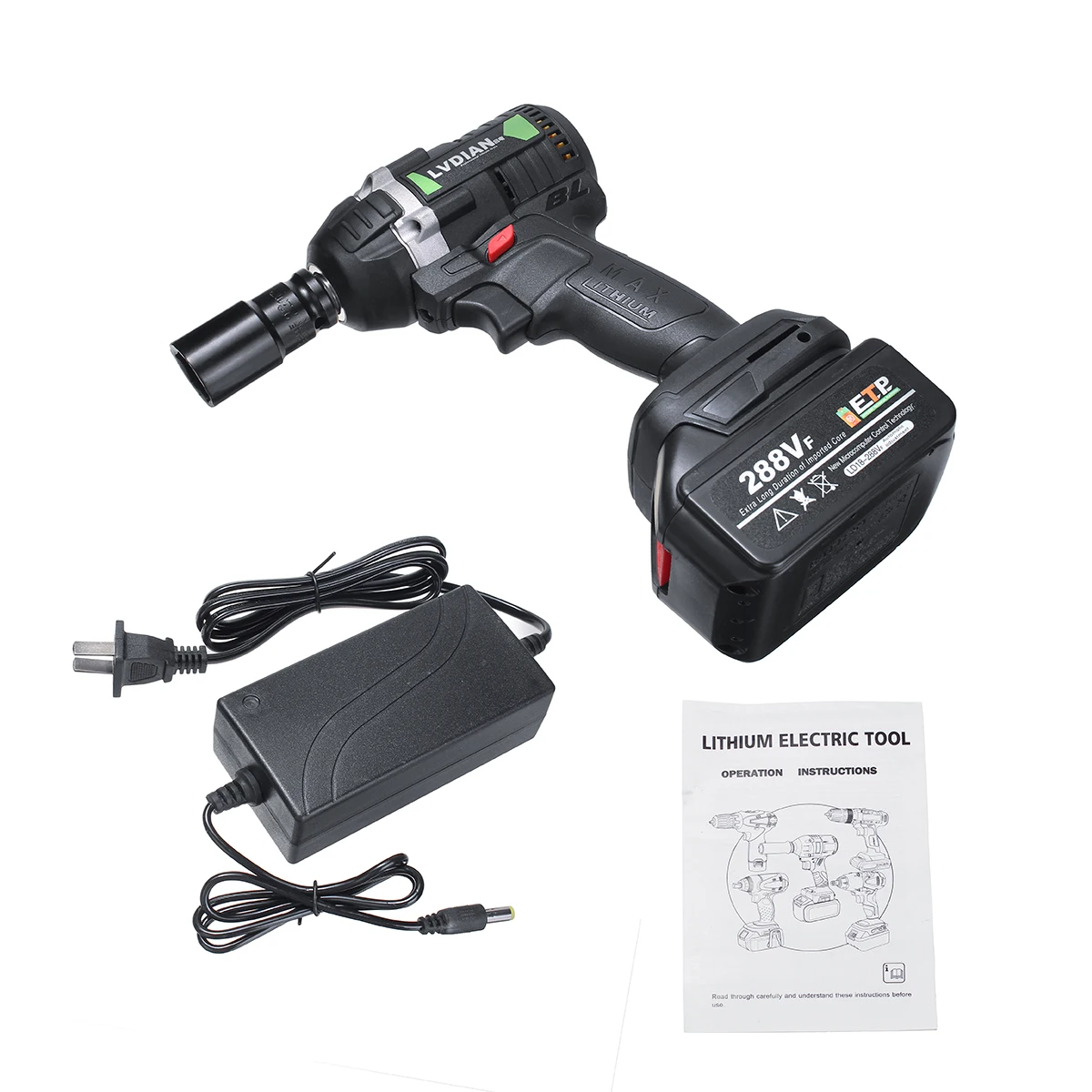 110-240V 630N. m 288VF беспроводной электрический ударный ключ электрический ключ щетка с 1x литий-ионным аккумулятором электроинструменты