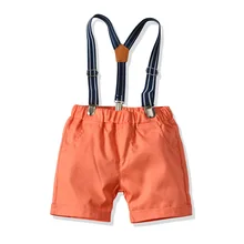 Алиэкспресс Европа и Америка; детская одежда; Летние повседневные шорты; хлопковые брюки на подтяжках для малышей