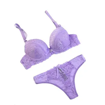 

Sexy Lace Bra Set Women Push Up Bra Sets Print Bra Panty French Romantic Intimate 32-38 B Cup