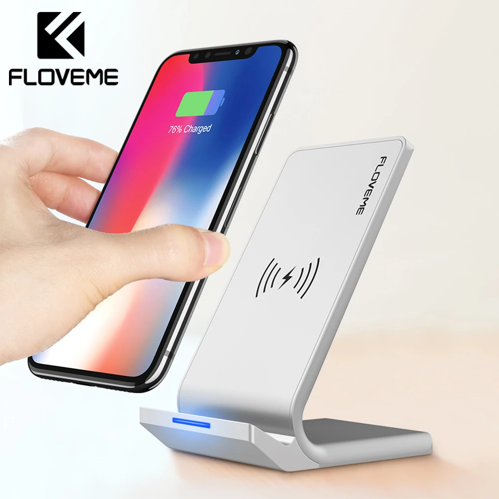 Универсальное беспроводное зарядное устройство FLOVEME Qi для iPhone X XS XR 10 Вт Быстрое Зарядное устройство USB Беспроводная зарядка для Samsung Galaxy S8 S9 Note 8