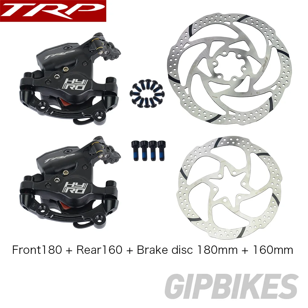 F180R160 disc180 160 TRP HY/RD Post Mount велосипедный кабель с приводом гидравлические дисковые тормоза суппорт 160 мм w/or w/o ротор передний/задний/комплект HY/RD дорожный Черный - Цвет: F180R160 disc180 160