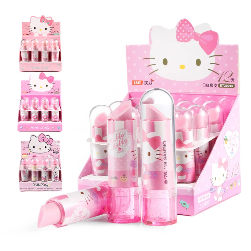Мультфильм ластик творческий hello kitty ластик школьные канцелярские принадлежности Студенческая забавная губная помада ластик