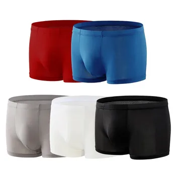 

Men's panties Ultra-thin Ice Silk Panties Shorts Sexy Seamless Solid Color Boxer Briefs Breathable Panties