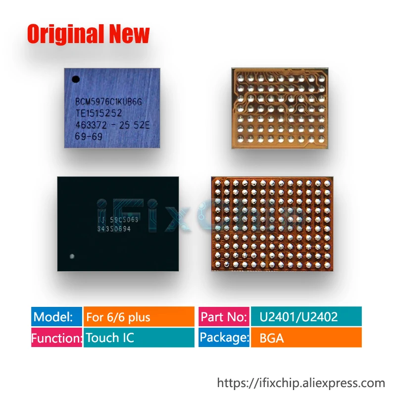 10 пара/лот BCM5976C1KUB6G BCM5976+ черный ic 343S0694 сенсорный экран ic для iphone 6/6 plus белый IC чип