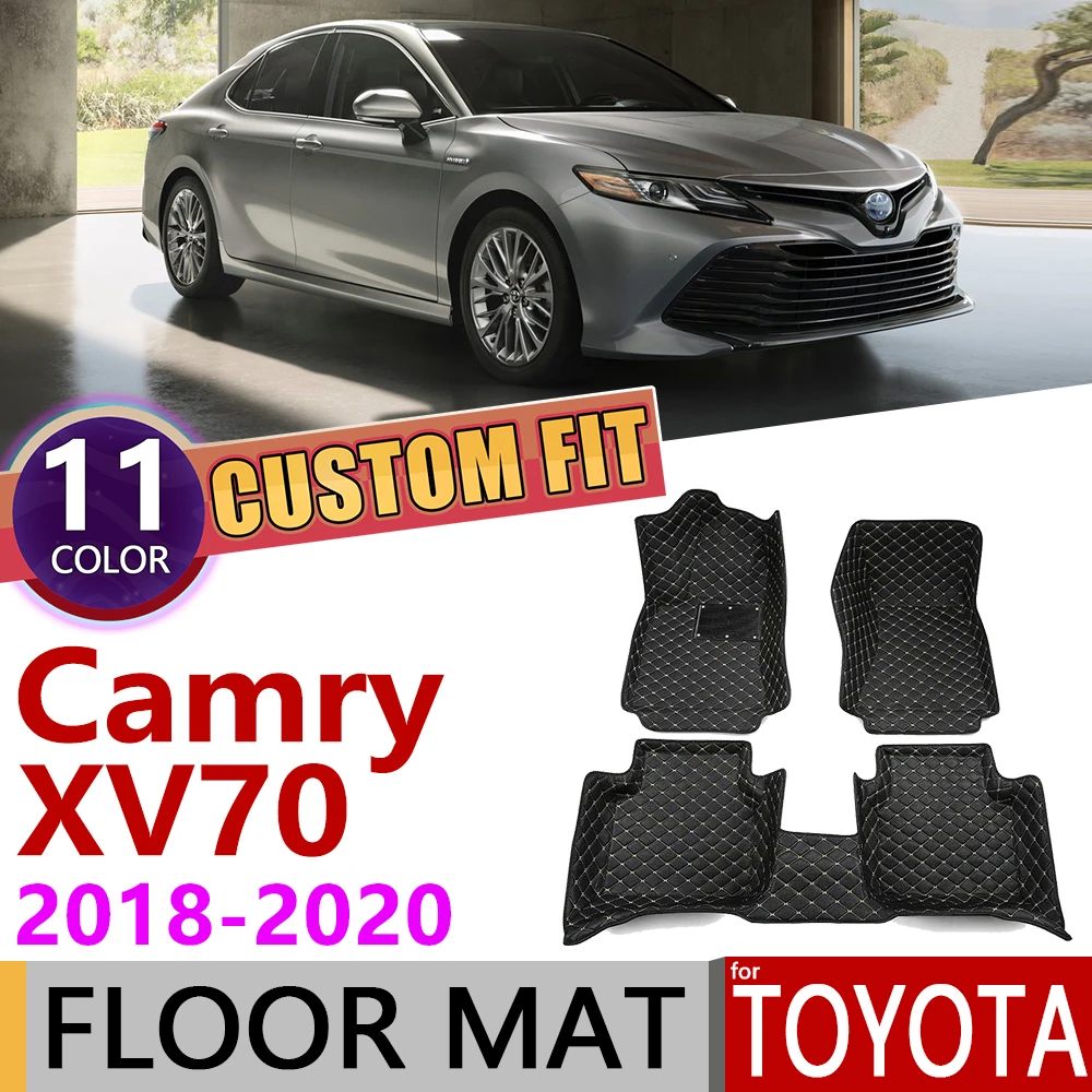 Кожаные автомобильные коврики на заказ для Toyota Camry XV 70 XV70 2018 ~ 2020 Daihatsu Altis Авто 5