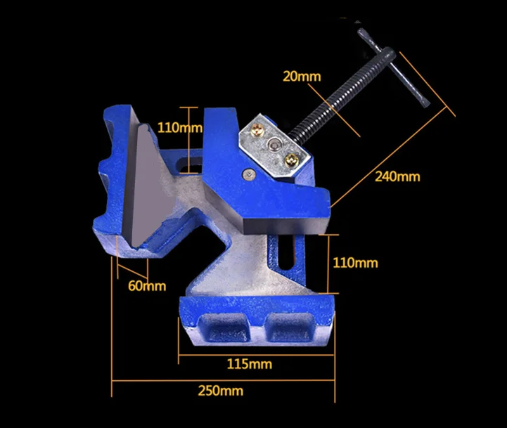 4.5inch Right Angle Clamp,Cast iron Right Angle Clip Clamp Tool Woodworking Photo Frame Vise Hold