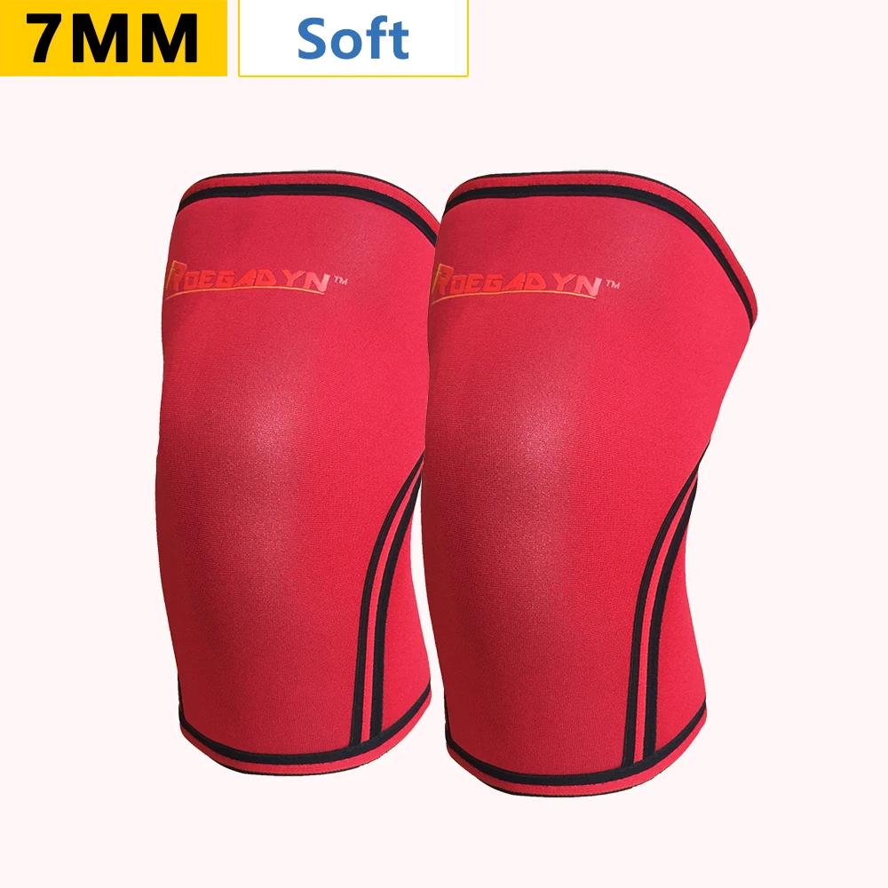 004 Red(7mm) Фабрика рекламных 7 мм Мужские Дешевые Crossfit неопрен сжатия поддержка колена тренажерный зал для тяжелой атлетики, рукав до колена - Цвет: 004 Red(7mm)