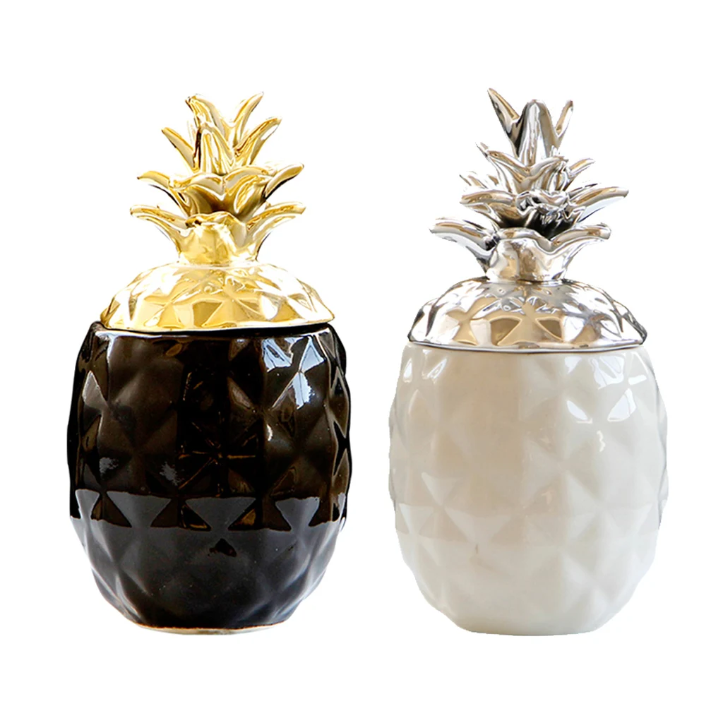 6'' Lovely Pineapple Shape Serving Container Sugar Cereal Tea Canister Pot 2x