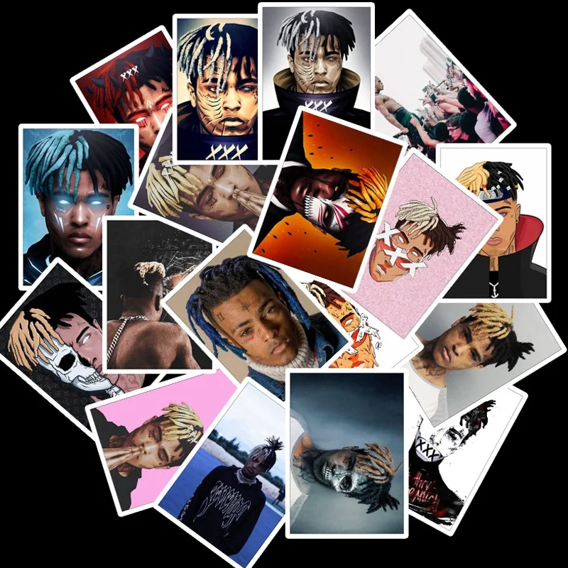 

25pcs American Rapper Xxxtentacion Poster Sticker for Skateboard Suitcase Notebook PVC Waterproof Toy Graffiti Sticker.