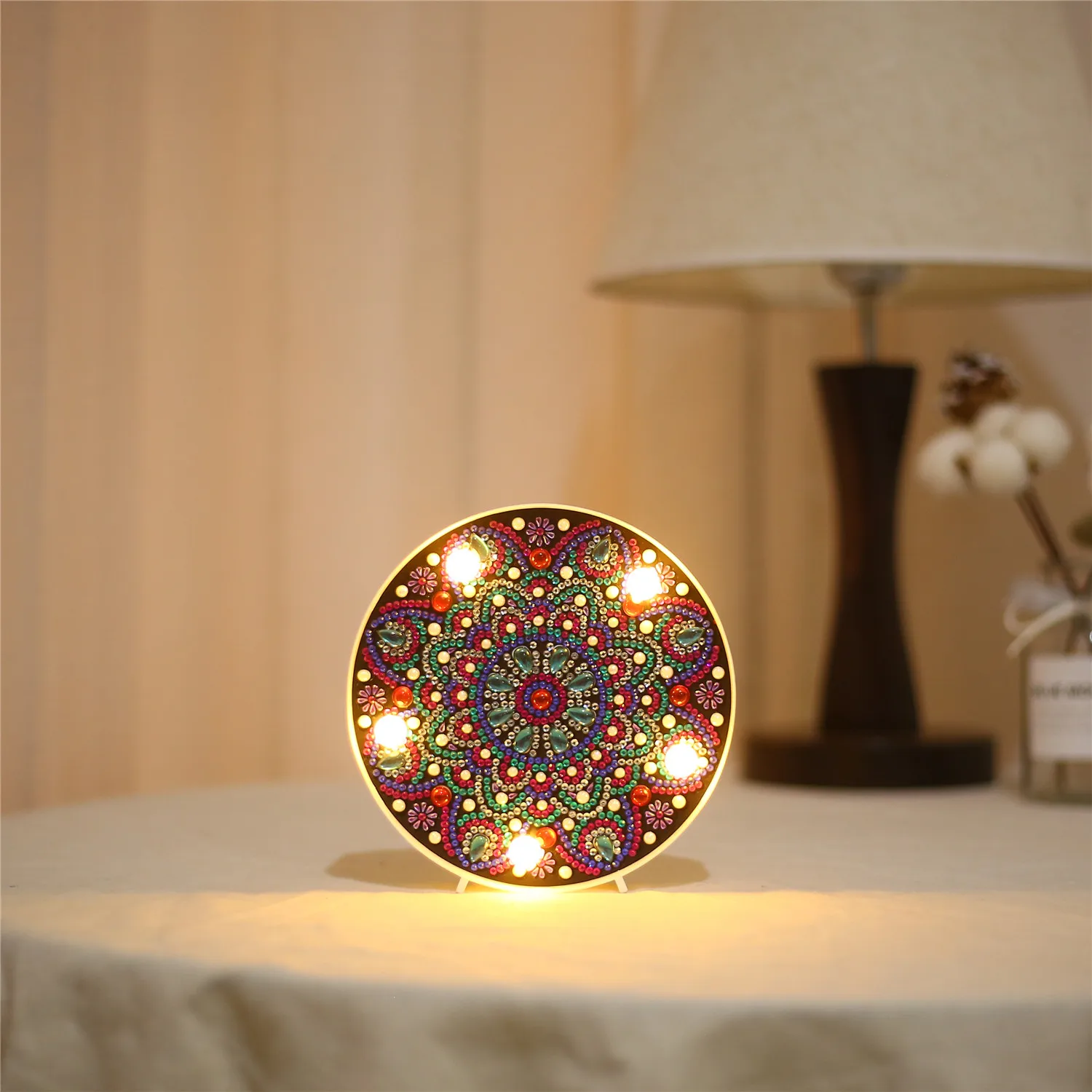 5D DIY алмаз живопись светодиодный светильник Снеговик особой формы мозаика вышивка Сова незавершенный комплект Рождественский подарок - Цвет: LED-ZXD006
