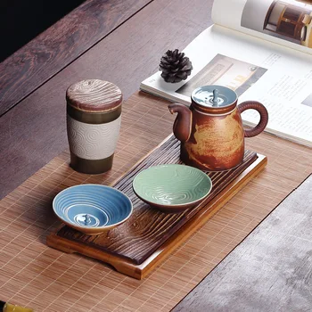 

Japanese Crude Tao Yi Pot Two Cups Travel Tea Dry-Bulb Tray Hand Zhi Hu Cup Tea Set of Tea Kung Fu Tea Set Chinese Tea Set