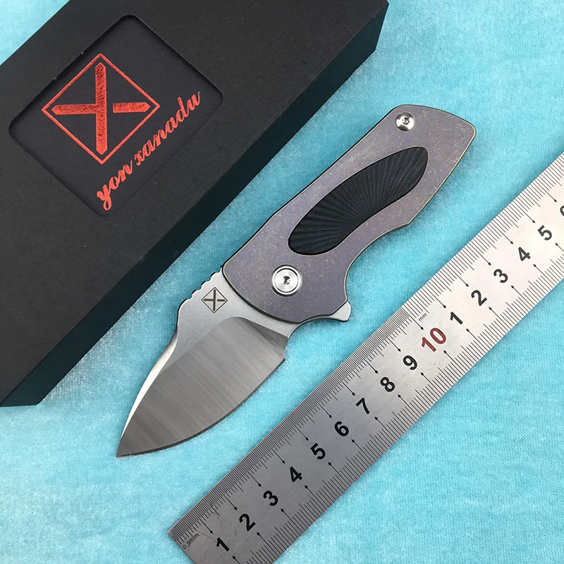 XY630 Флиппер складной нож шарикоподшипник 14c28n лезвие титановая ручка Кемпинг Охота Открытый Карманные Фруктовые Ножи EDC инструменты