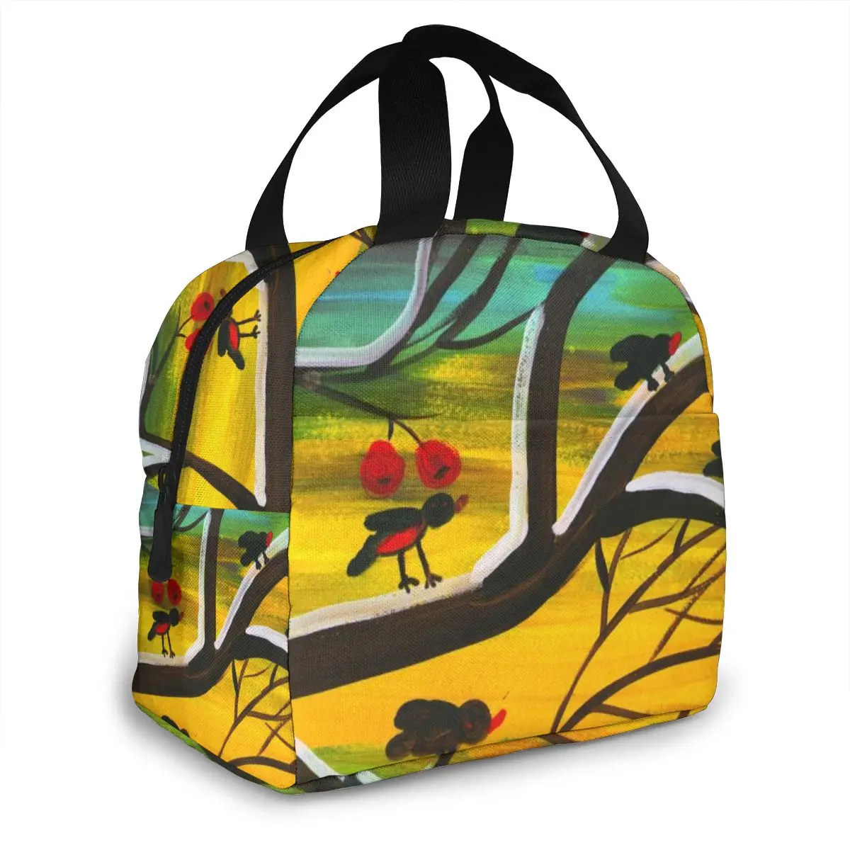 NOISYDESIGNS изоляционная посылка Totebag Ланчбокс с рисунком птицы вишни на заказ теплоизолированная сумка для женщин