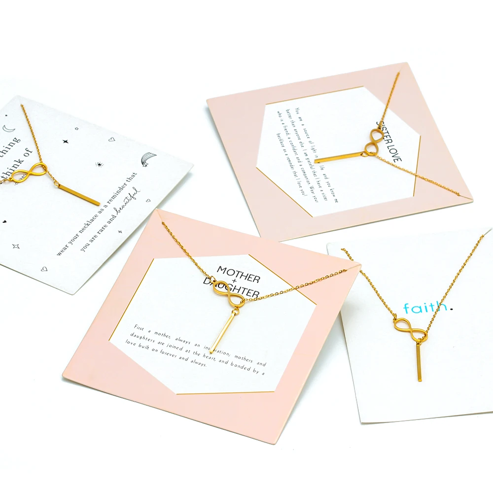 Wish Card модное ожерелье из нержавеющей стали для женщин счастливый номер 8 вечерние свадебное ожерелье ювелирные изделия подарок для девочек CN270