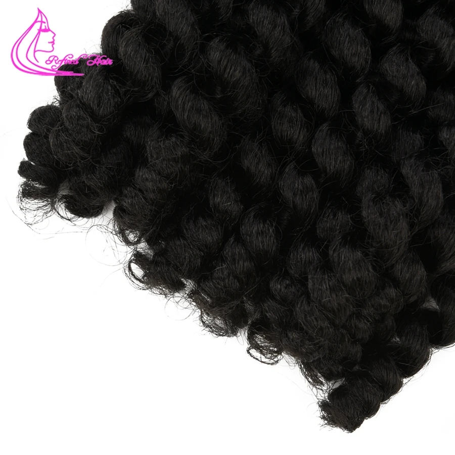 8 12inch Jamaican Bounce Jumpy Wand Curl Hair Synthetic Ombre Black Brown Red Crochet Braid Hair Extensions  20 strands per pack
