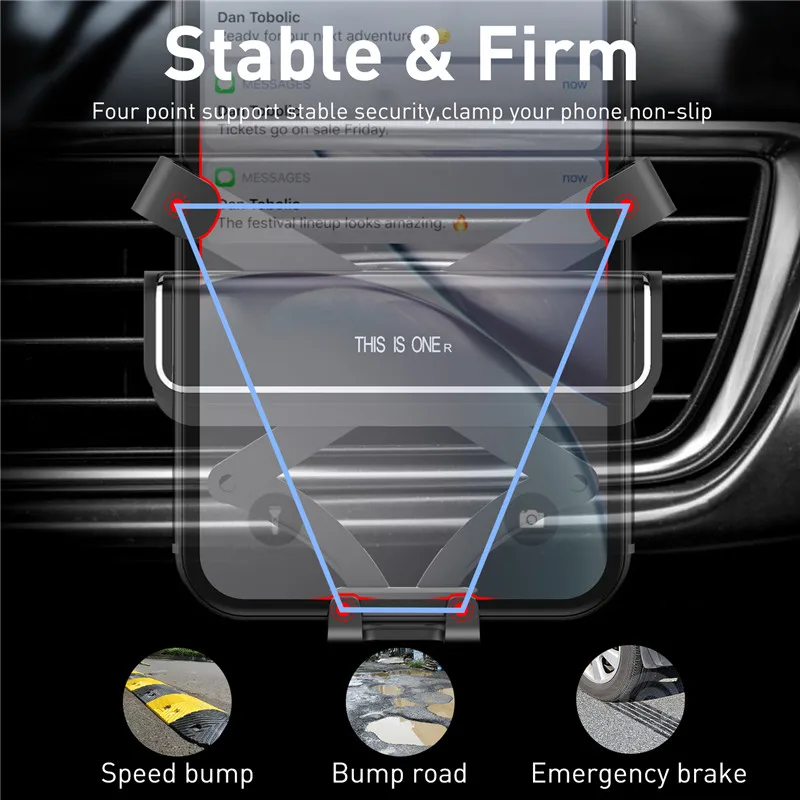 USLION Schwerkraft Auto Handy Halter im Auto Air Vent Clip Montieren Keine Magnetische Unterstützun