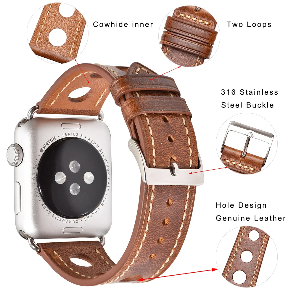 Ремешок BEAFIRY из натуральной кожи для Apple watch 5 band 44 мм модный браслет iWatch 42 Series 4 3 2