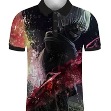 Мужская рубашка поло с 3D принтом Novetly Аниме Драконий шар наруто Токийский Гуль рубашки забавная лошадь Летняя мужская футболка с коротким рукавом