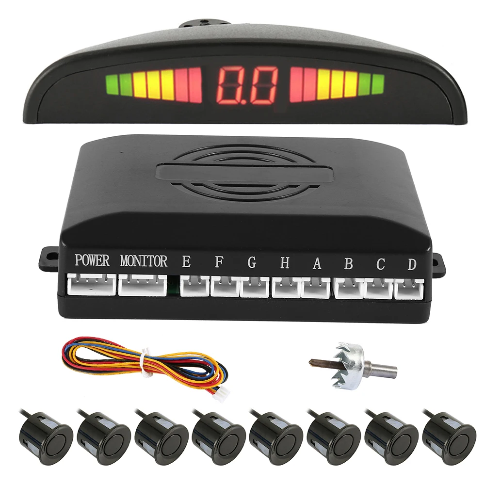Auto Parkplatz Sensor mit Sensoren Auto Auto Detektor Parktronic Led-anzeige Reverse Backup Radar Monitor Alert System Auto Parkplatz Sensor mit Sensoren Auto Auto Detektor Parktronic Led-anzeige Reverse Backup Radar Monitor Alert System