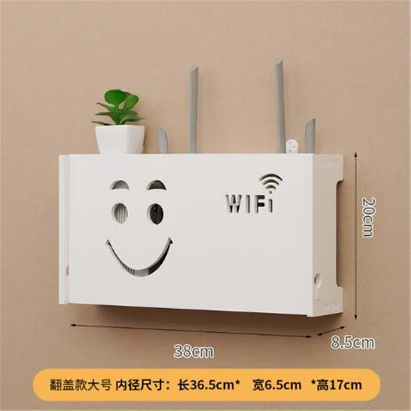 Holz Wifi Router Aufbewahrungsbox Regal Wandbehänge Bracket Cable Organizer Set 