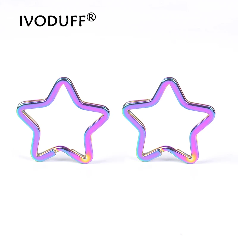 

Bag pendant metal ring star rainbow color cool key ring 10 pcs/bag, there are 4 styles