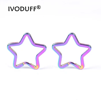 

Bag pendant metal ring star rainbow color cool key ring 10 pcs/bag, there are 4 styles