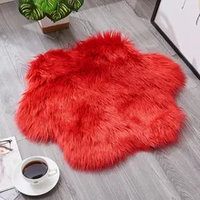 Шерстяной коврик, коврик для сиденья, кожа, мех, коврики, теплый искусственный текстиль, имитация овчины, коврики, искусственный, нескользящий, для спальни, мохнатый ковер, коврики