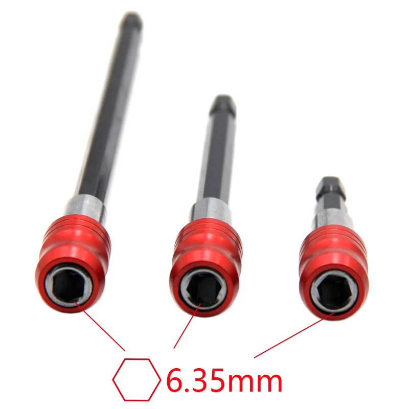 60mm/100mm/150mm Quick Release Locking Socket Extension Bar Rod Set Kits 1/4 Inch Hex Shank Holder Drill Bits - 3