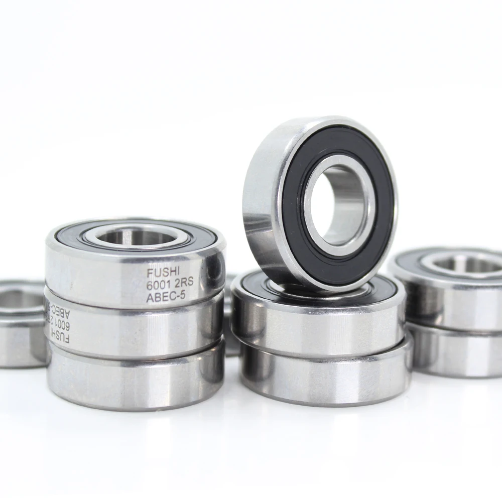 

6001-2RS Bearing ABEC-5 10PCS 12x28x8 mm Sealed Deep Groove 6001 2RS Ball Bearings 6001RS 180101 RS