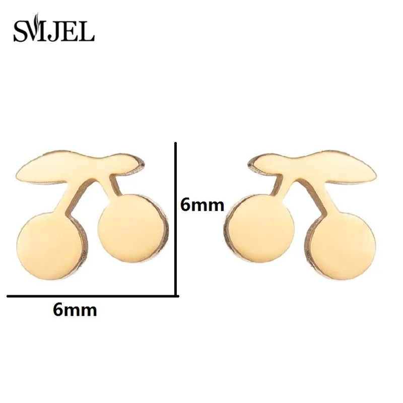 Kleine Edelstahl-Kirsch-Ohrringe für Mädchen Koreanischer Stil Niedliche Frucht Schwarze Ohrstecker Party-Schmuck Accessoires Großhandel – Detail 29