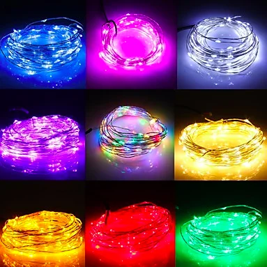 10 м 33 фута 100 Led SMD 0603 сказочные огни можно резать AA на батарейках водонепроницаемый медный провод мерцает креативная струна для
