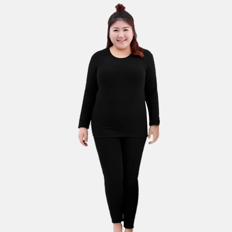 3 Plus Size Thermal Underwear Women Velvet Ladies Winter Clothes Two Piece Warm Suit Long Johns Large Size Fleece Warm clothes - Цвет: 3