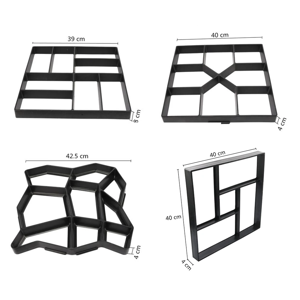 Path Paving Mould Garden Path Molds Home Garden Floor Road Concrete Stepping Stone Path Mold Patio Maker Reusable DIY Plastic Paving Tool
