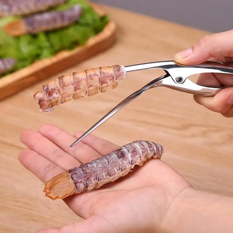 Shrimp Peeler Stainless Steel Creative Safety Non-toxicity Kitchen Practical Economy Stripping Shell Seafood Clip Tool