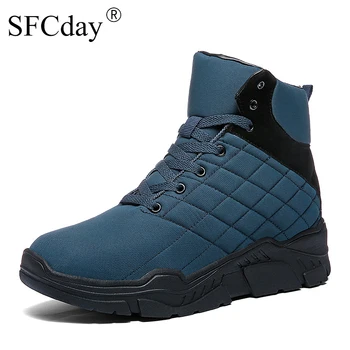 

NEW 2019 Winter Warm Plush Fur Snow Boots Men Ankle Boot Quality Casual Motorcycle Boot Waterproof Men's Boots Big Size