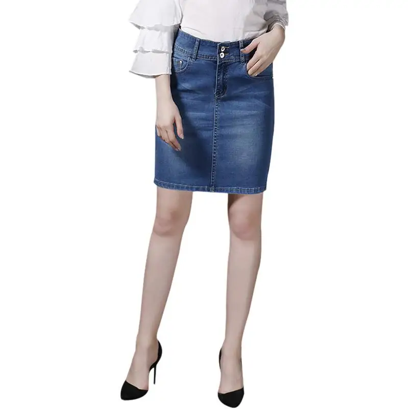 light blue Женские короткие джинсовые юбки для женщин, джинсовая мини-юбка, женские юбки большого размера, женский джинсовый бандаж, летняя с высокой талией - Цвет: light blue