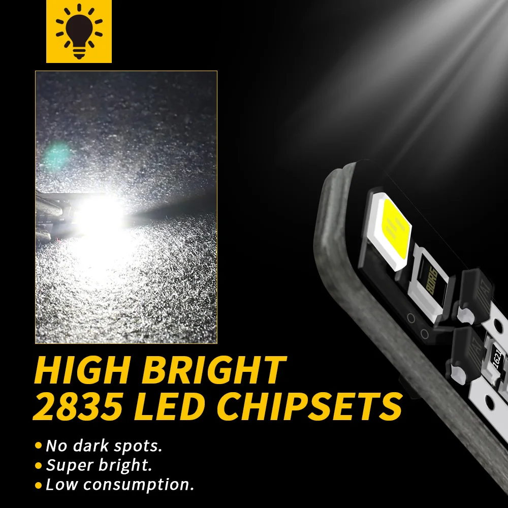 Светодиодные лампы DXZ 50 шт. W5W T10 Canbus 168 194 2 SMD белые автомобильные внутренние