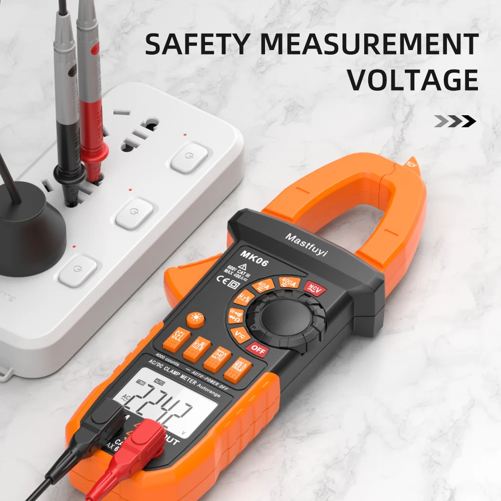 AC/DC Digital Clamp Meter T-RMS 4000 Counts Auto-ranging, NCV AC DC Current  Voltage Resistance Capacitance Frequency Multimeter